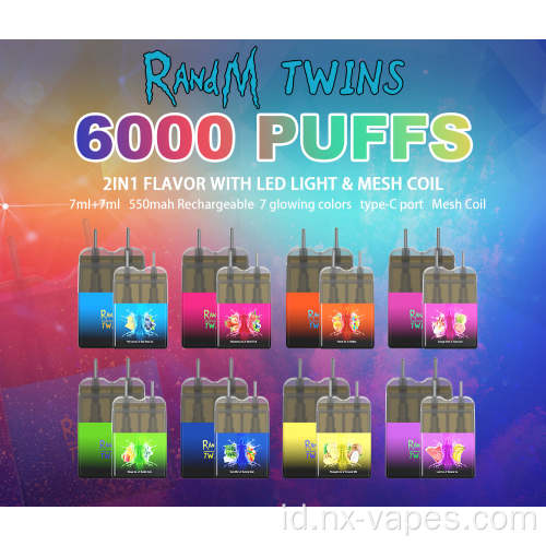 Randm Twins 2in1 LED Light Disposable Vape Pod